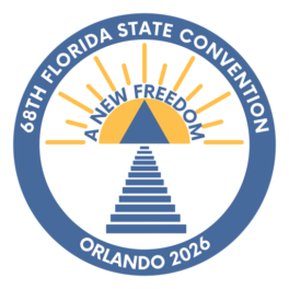 convention logo with steps, triangle and convention text