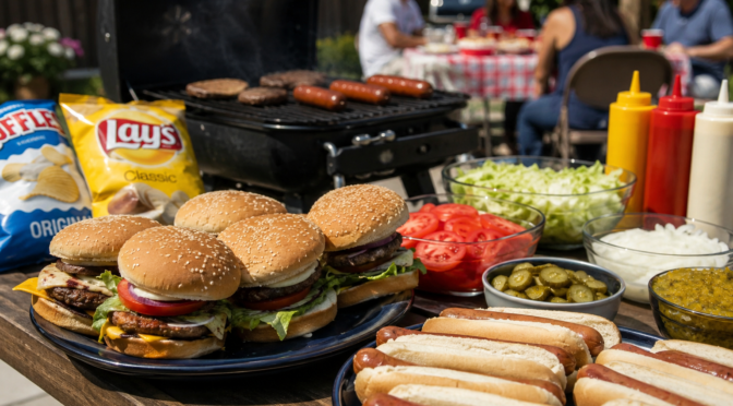 picture of hamburgers and hotdogs